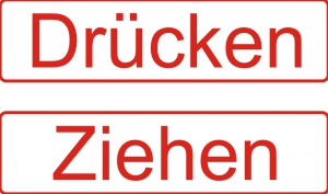 Drücken und Ziehen Aufkleber