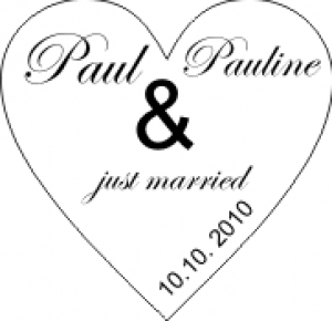 Paul und Pauline just married 003 - Hochzeitsaufkleber