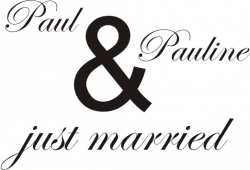 Paul und Pauline just married 001 - Hochzeitsaufkleber