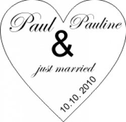 Paul und Pauline just married 003 - Hochzeitsaufkleber