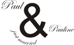 Paul und Pauline just married 006 - Hochzeitsaufkleber